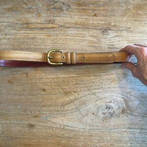 Dooney & Bourke Tan Leather Belt with Gold Buckle